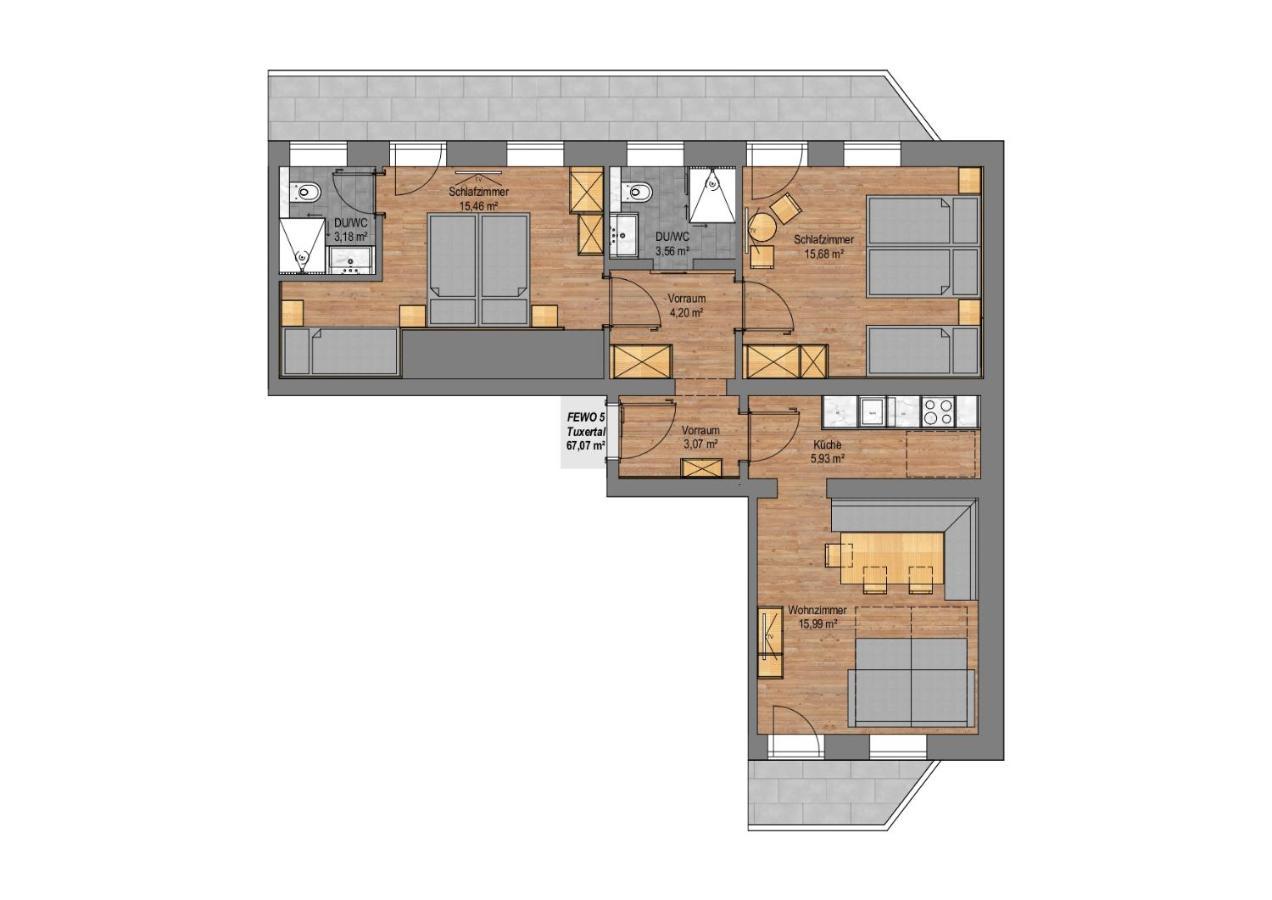 Appartement met uitzicht op de tuin