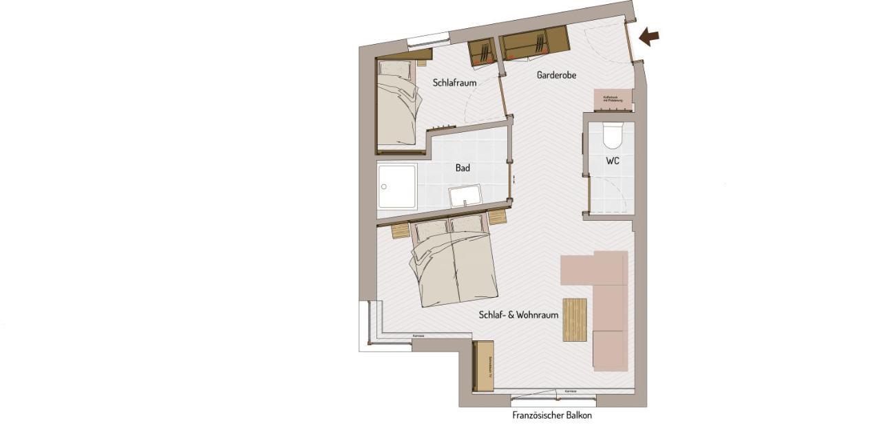 Familiensuite mit Balkon