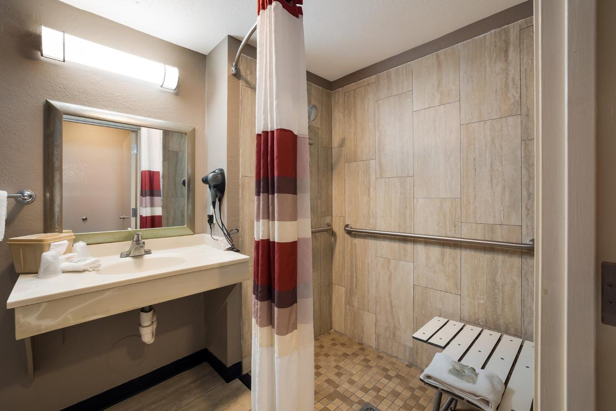 Standard Room Two Double Beds Disability Access Roll Shower Smoke