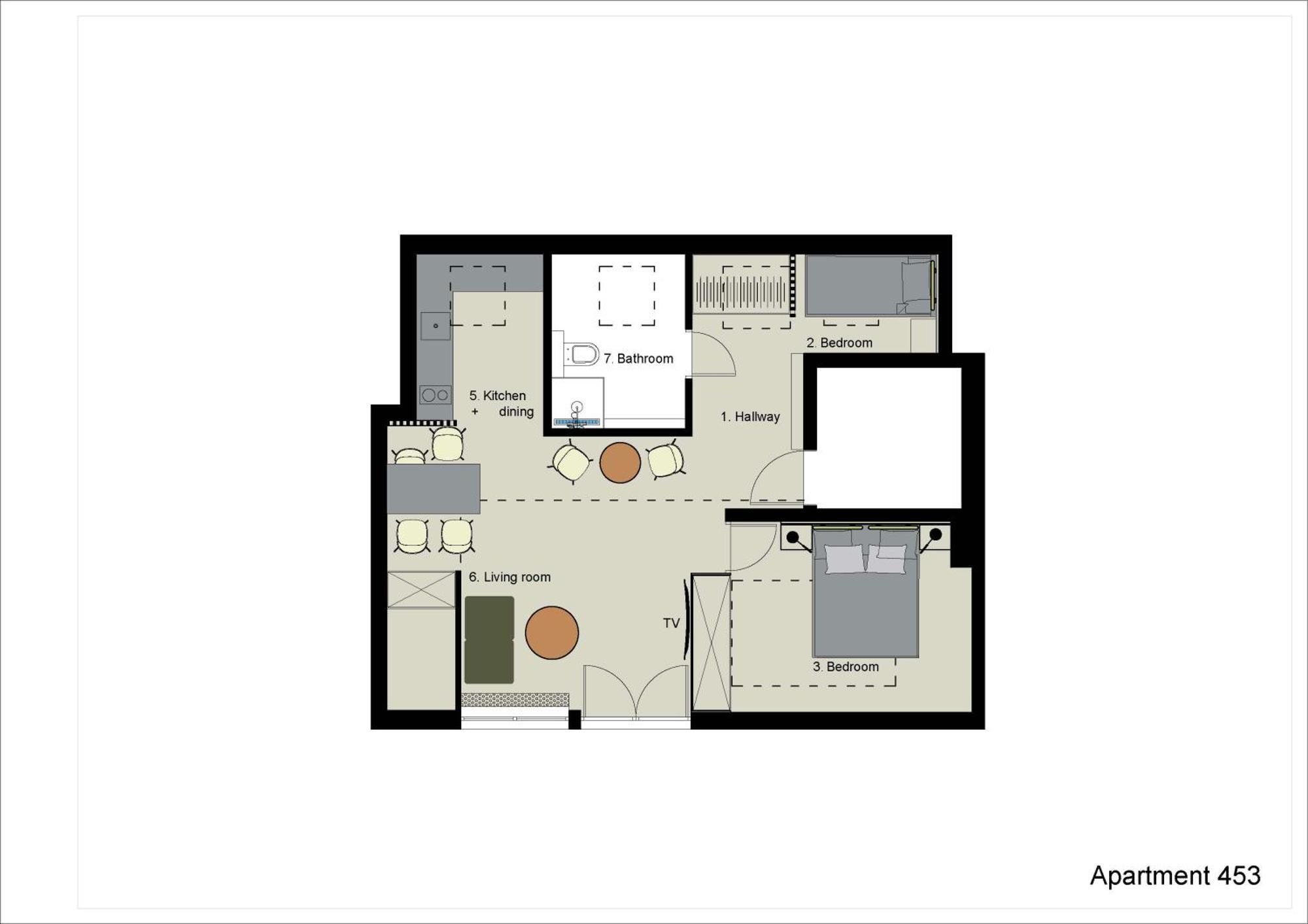 APP453 mit einem Schlafzimmer und Balkon,1619754882:JPEG