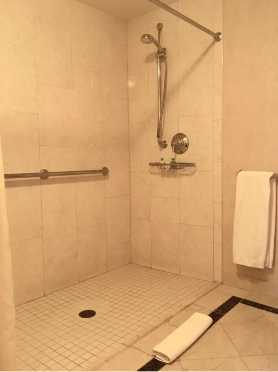 Chambre Lit King-Size avec Douche Accessible en Fauteuil Roulant - Adaptée aux Personnes à Mobilité Réduite