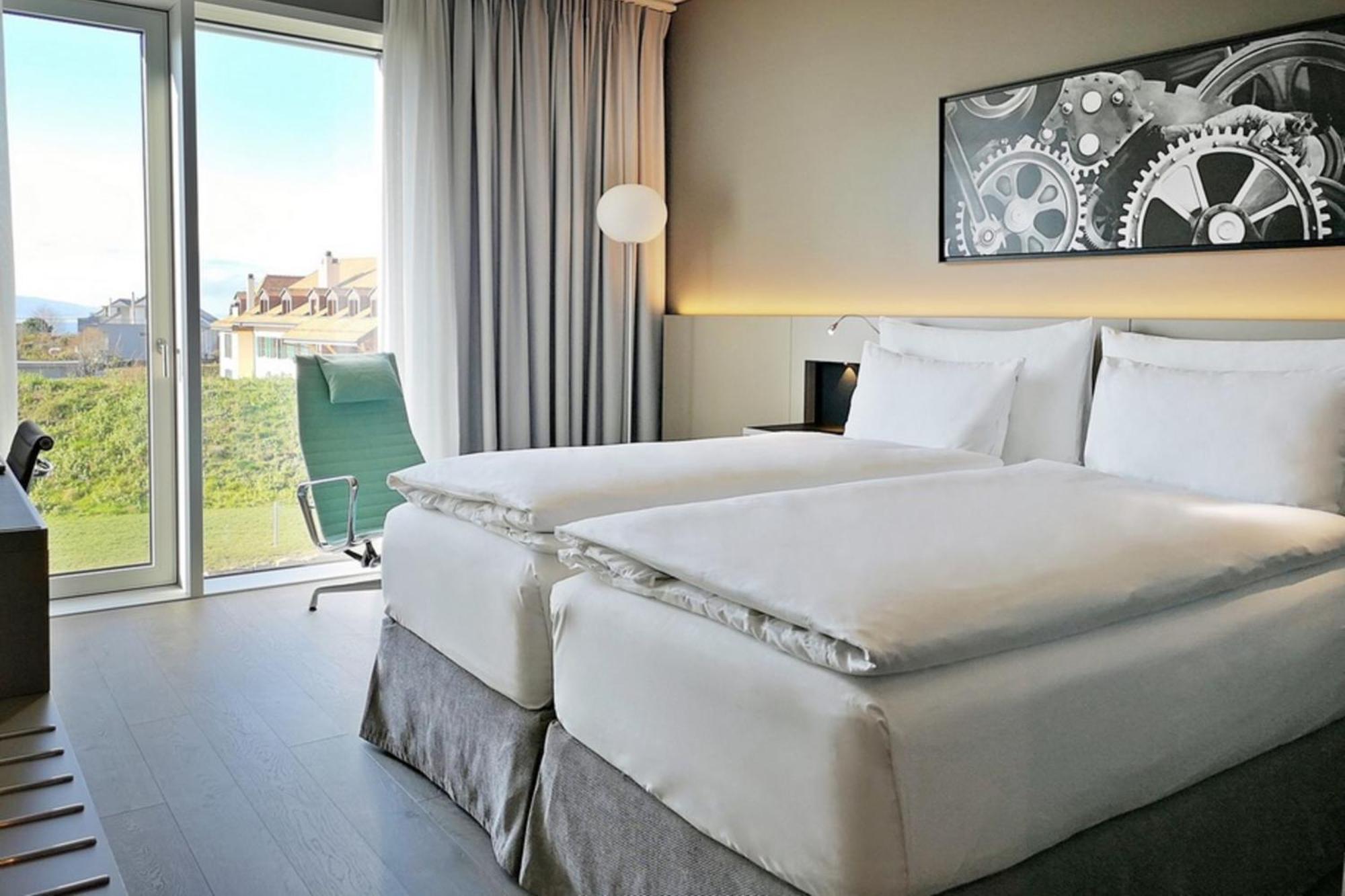 Deluxe Zweibettzimmer mit Gartenblick