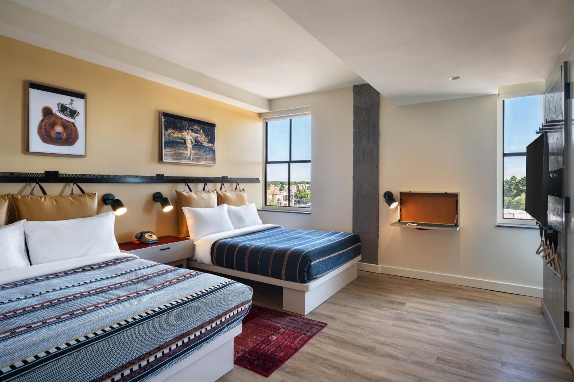 Queen Room with Two Queen Beds, City View and Roll-in Shower - Mobility Accessible
