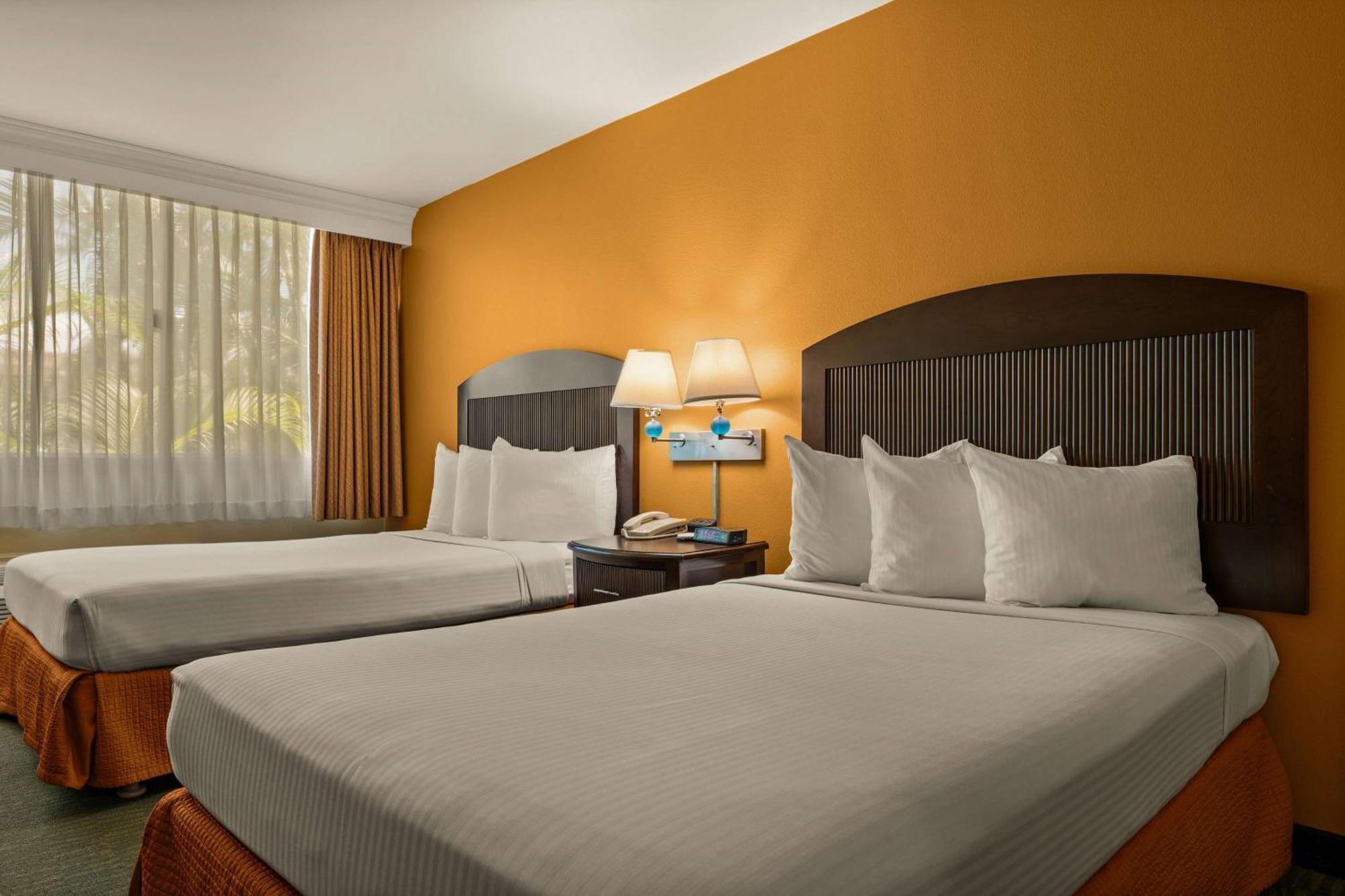 Double Room with Two Double Beds and Roll-in Shower - Mobility/Hearing Accessible - Non-Smoking