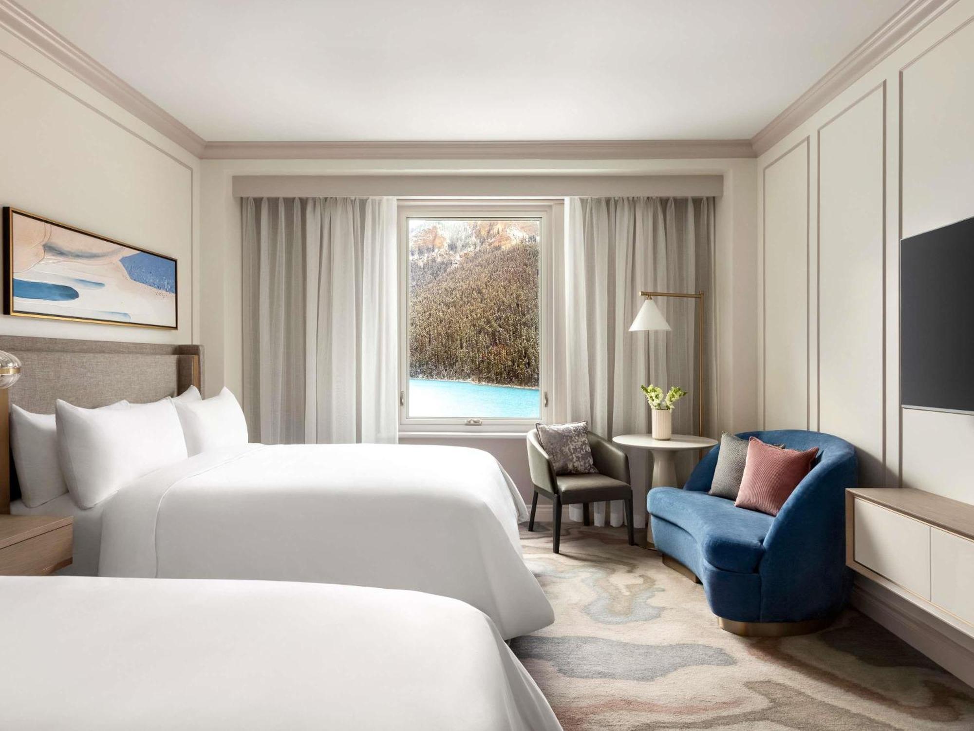 Fairmont Queen Kamer met 2 Queensize Bedden en Uitzicht op het Meer