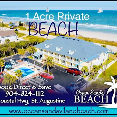 Ocean Sands Beach Boutique Inn-1 Acre Private Beach-St Augustine Historic-2 Miles-Shuttle With Downtown Tour-Heated Salt Water Pool Until 420Am-Popcorn-Cookies-New 4K Usd Black Beds- 69 Item Breakfast-Eggs-Bacon-Starbucks- Free Laundry- #904-799-Sand-2
