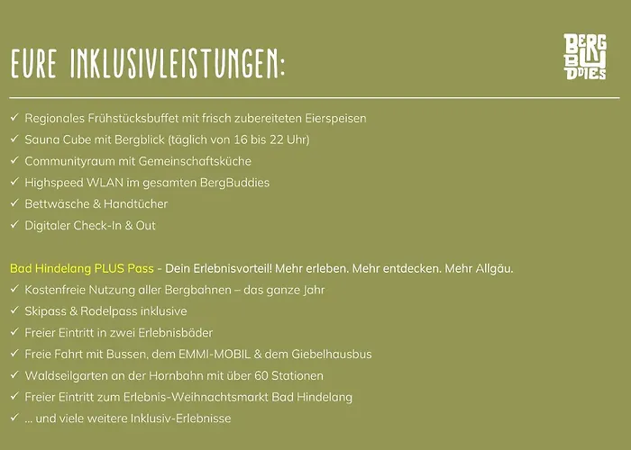 BergBuddies - Übernachtung inklusive kostenlosen Bergbahntickets und vielem mehr